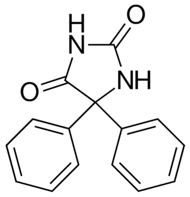 Estructura química de los fármacos anticonvulsivos de primera generación de fenitoína